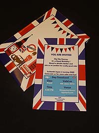 British Birthday theme Custom invitations